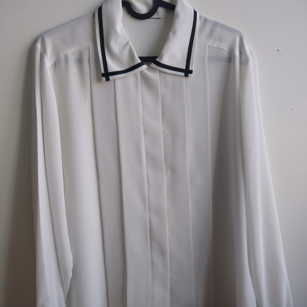 White button-down blouse